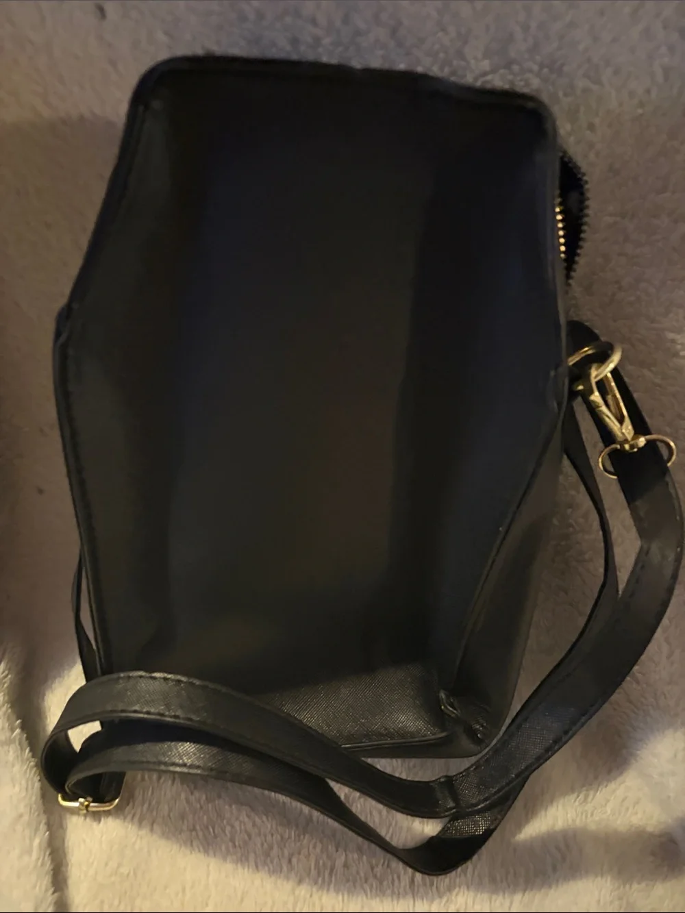 Never Trust The Living Coffin Wristlet Bag - Black